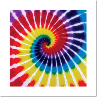 Spiral Rainbow Tie Dye Posters and Art